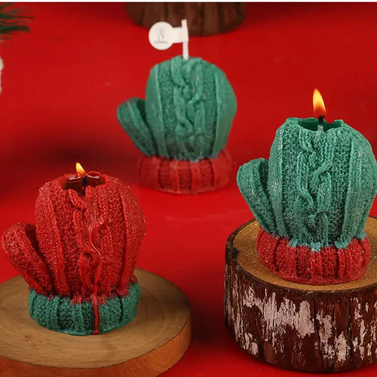 Christmas Glove 3D Scented Candle - Handmade Soy Wax Winter Mitten Sculptural Holiday Candle (1, 2 & 3 Pack)