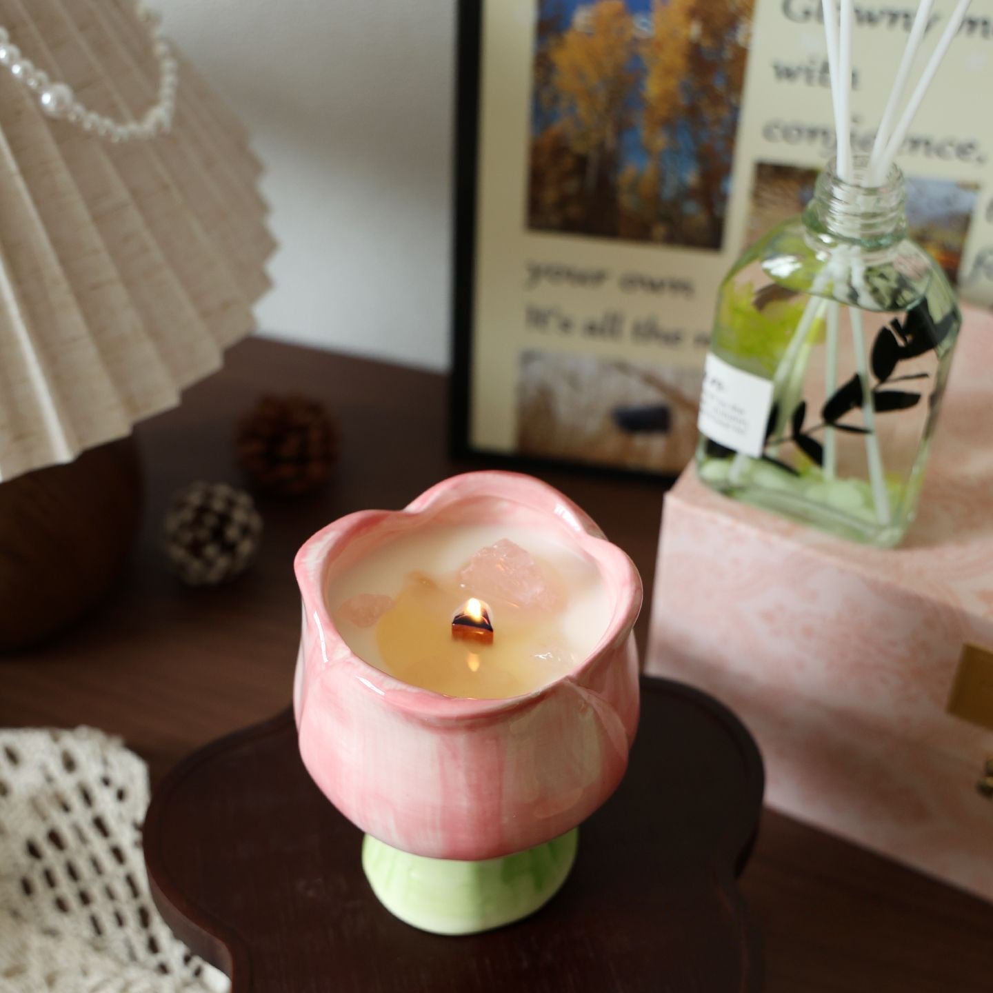 Tulip Flower Shaped Scented Candle Set