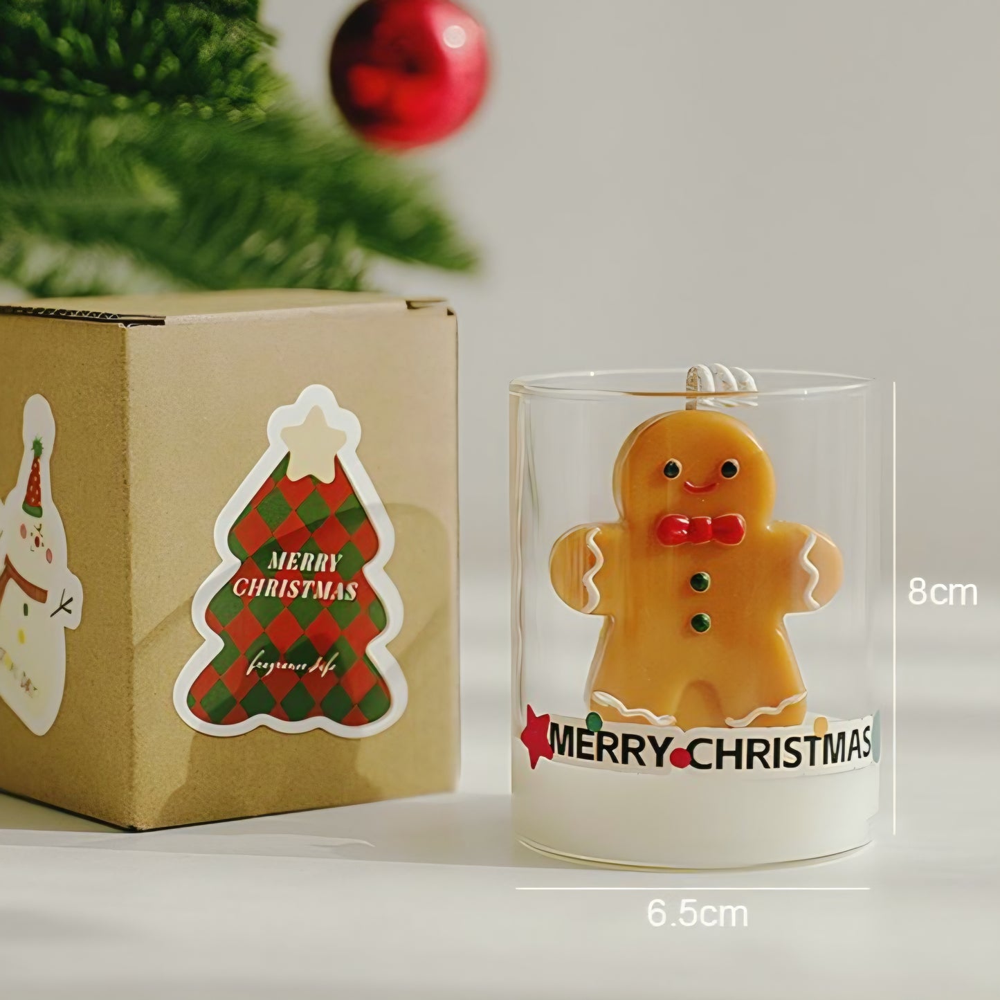 Christmas Scented Glass Cup Soy Wax Candle