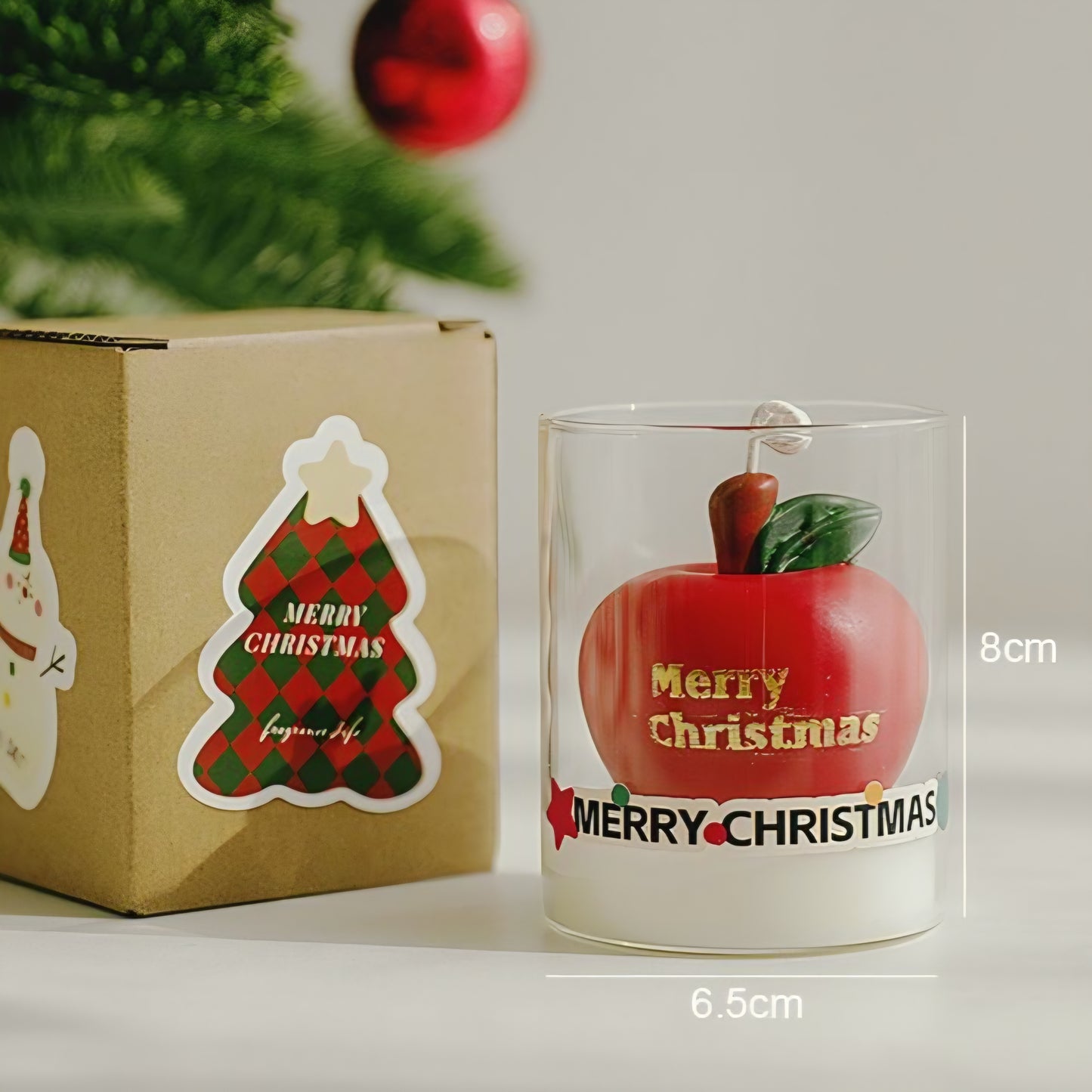 Christmas Scented Glass Cup Soy Wax Candle