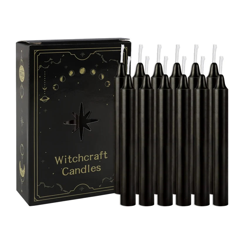 Black Ritual Chime Candles (12-Pack)