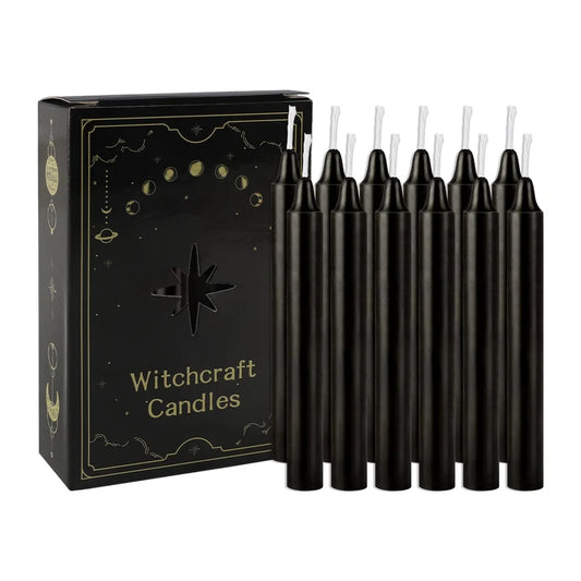 Black Ritual Chime Candles (12-Pack)