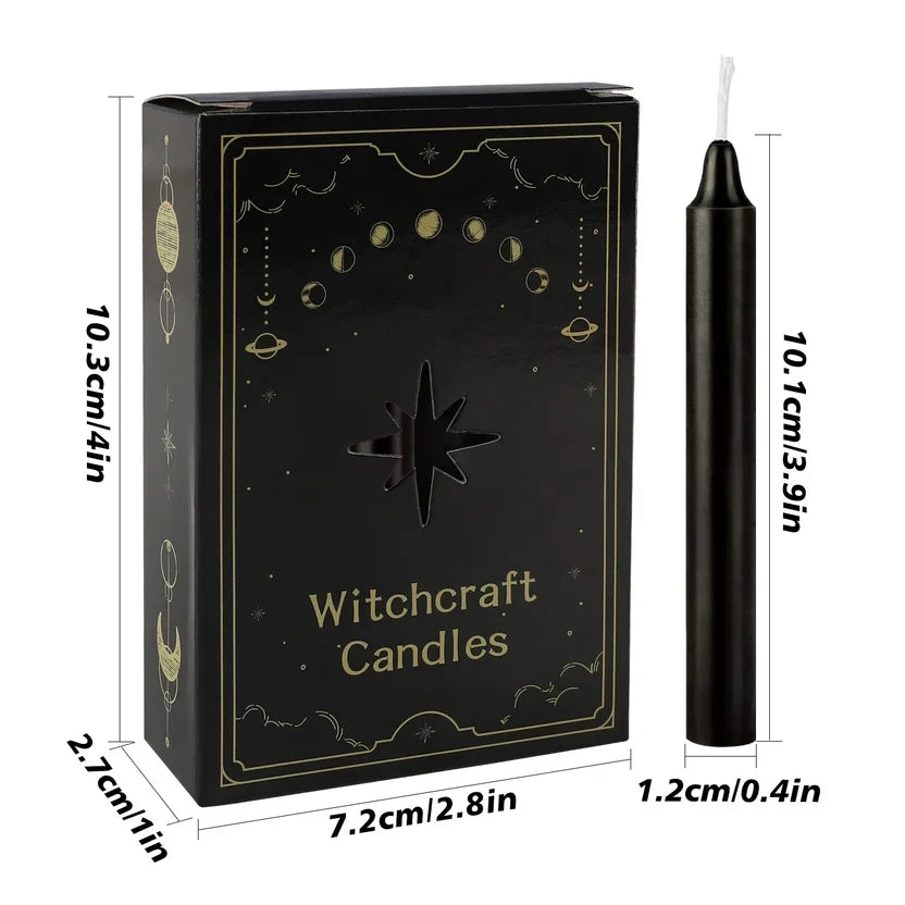 Black Ritual Chime Candles (12-Pack)