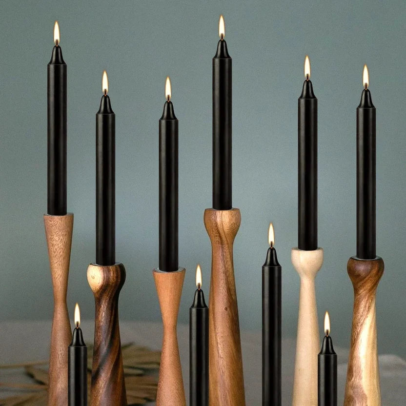Black Ritual Chime Candles (12-Pack)