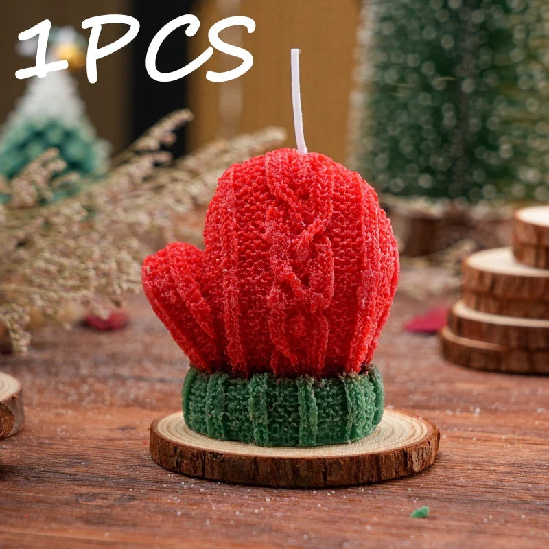 Christmas Glove 3D Scented Candle - Handmade Soy Wax Winter Mitten Sculptural Holiday Candle (1, 2 & 3 Pack)