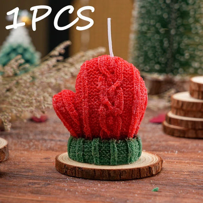 Christmas Glove 3D Scented Candle - Handmade Soy Wax Winter Mitten Sculptural Holiday Candle (1, 2 & 3 Pack)