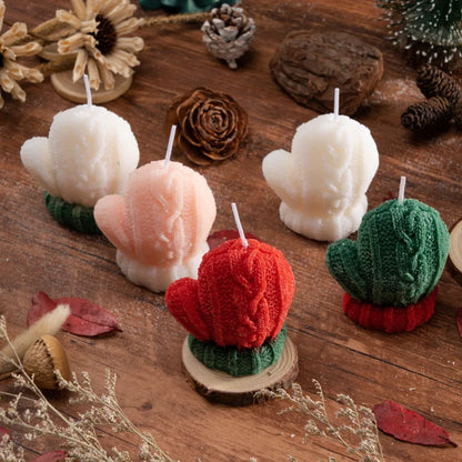 Christmas Glove 3D Scented Candle - Handmade Soy Wax Winter Mitten Sculptural Holiday Candle (1, 2 & 3 Pack)