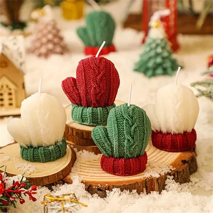 Christmas Glove 3D Scented Candle - Handmade Soy Wax Winter Mitten Sculptural Holiday Candle (1, 2 & 3 Pack)