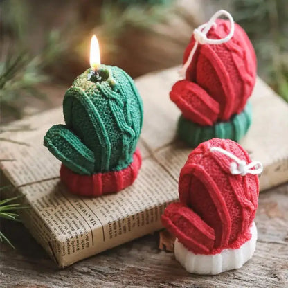 Christmas Glove 3D Scented Candle - Handmade Soy Wax Winter Mitten Sculptural Holiday Candle (1, 2 & 3 Pack)