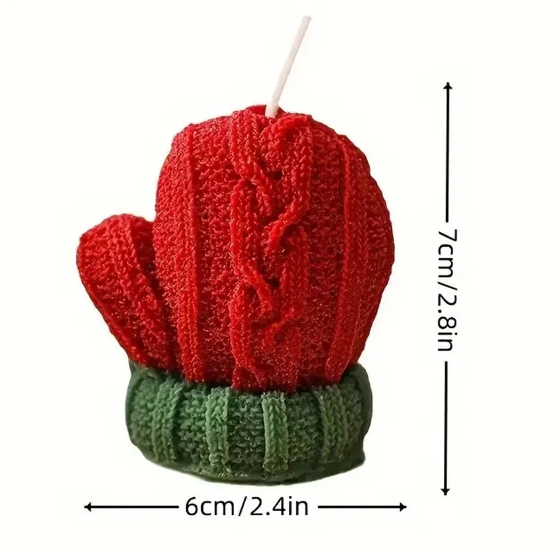 Christmas Glove 3D Scented Candle - Handmade Soy Wax Winter Mitten Sculptural Holiday Candle (1, 2 & 3 Pack)