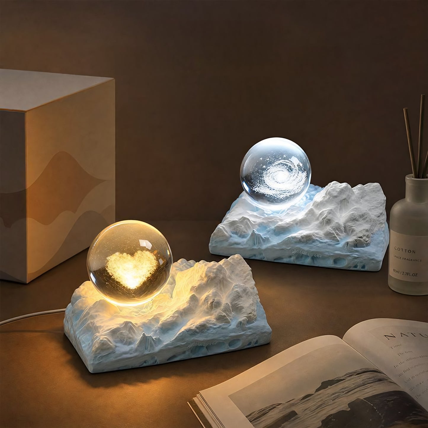 Diffuser Stone Aromatherapy Crystal Ore Light