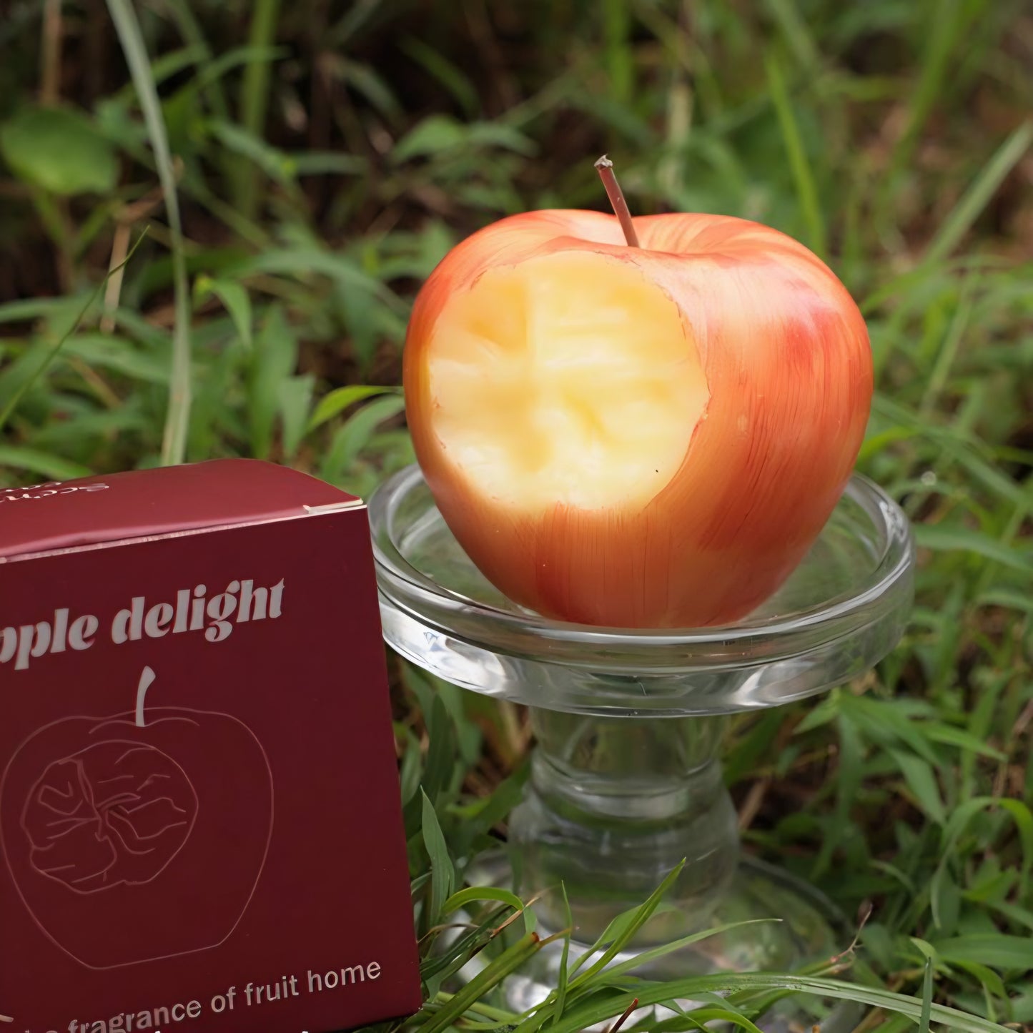 Bited Apple Candle half