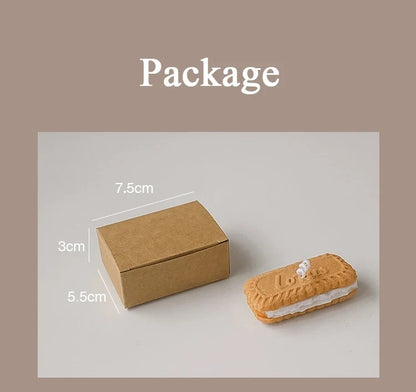 Handmade Biscuit Shaped Scented Candle - Sculptural Soy Wax Cookie Pastry Style Dessert Candle