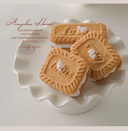 Handmade Biscuit Shaped Scented Candle - Sculptural Soy Wax Cookie Pastry Style Dessert Candle