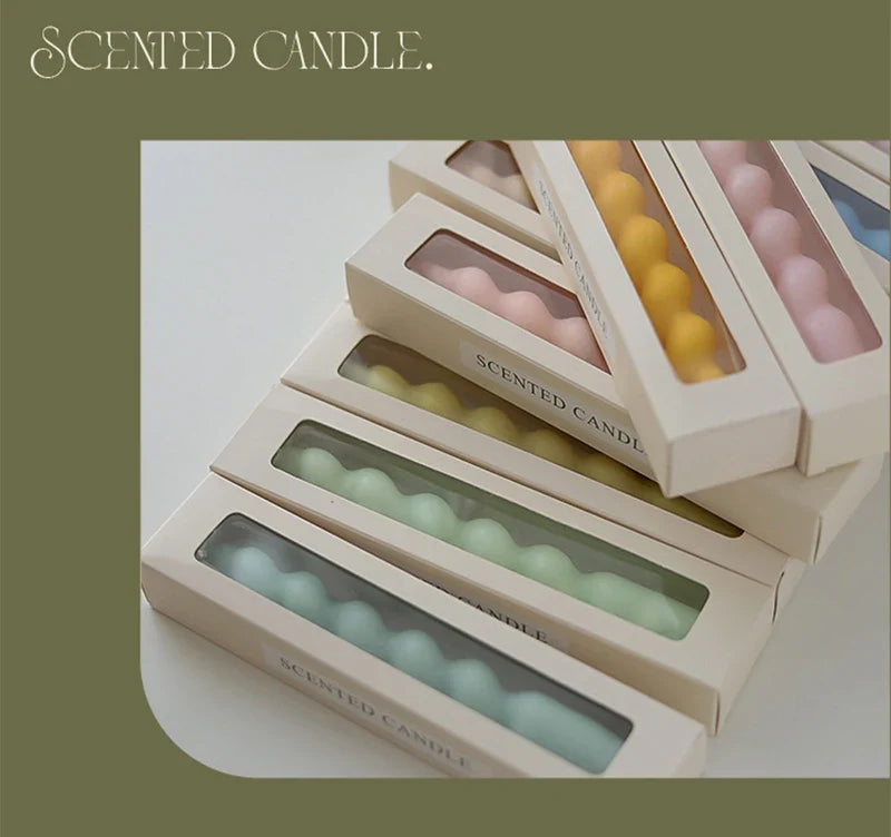 Handmade Spiral Long Stem Scented Candle - Soy Blend Geometric Twist Taper Dinner Stick Candle