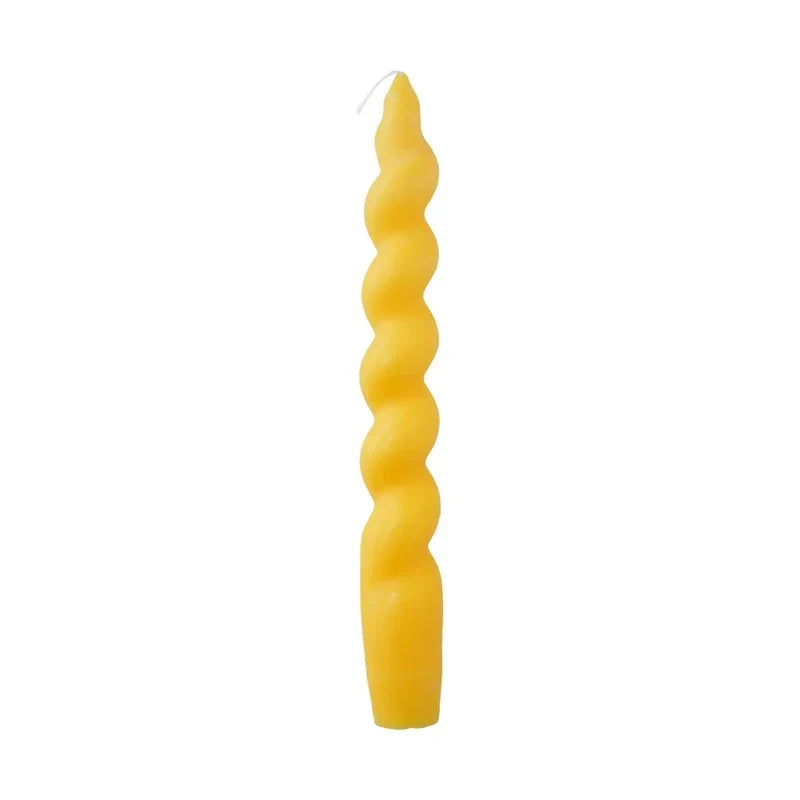 Handmade Spiral Long Stem Scented Candle - Soy Blend Geometric Twist Taper Dinner Stick Candle
