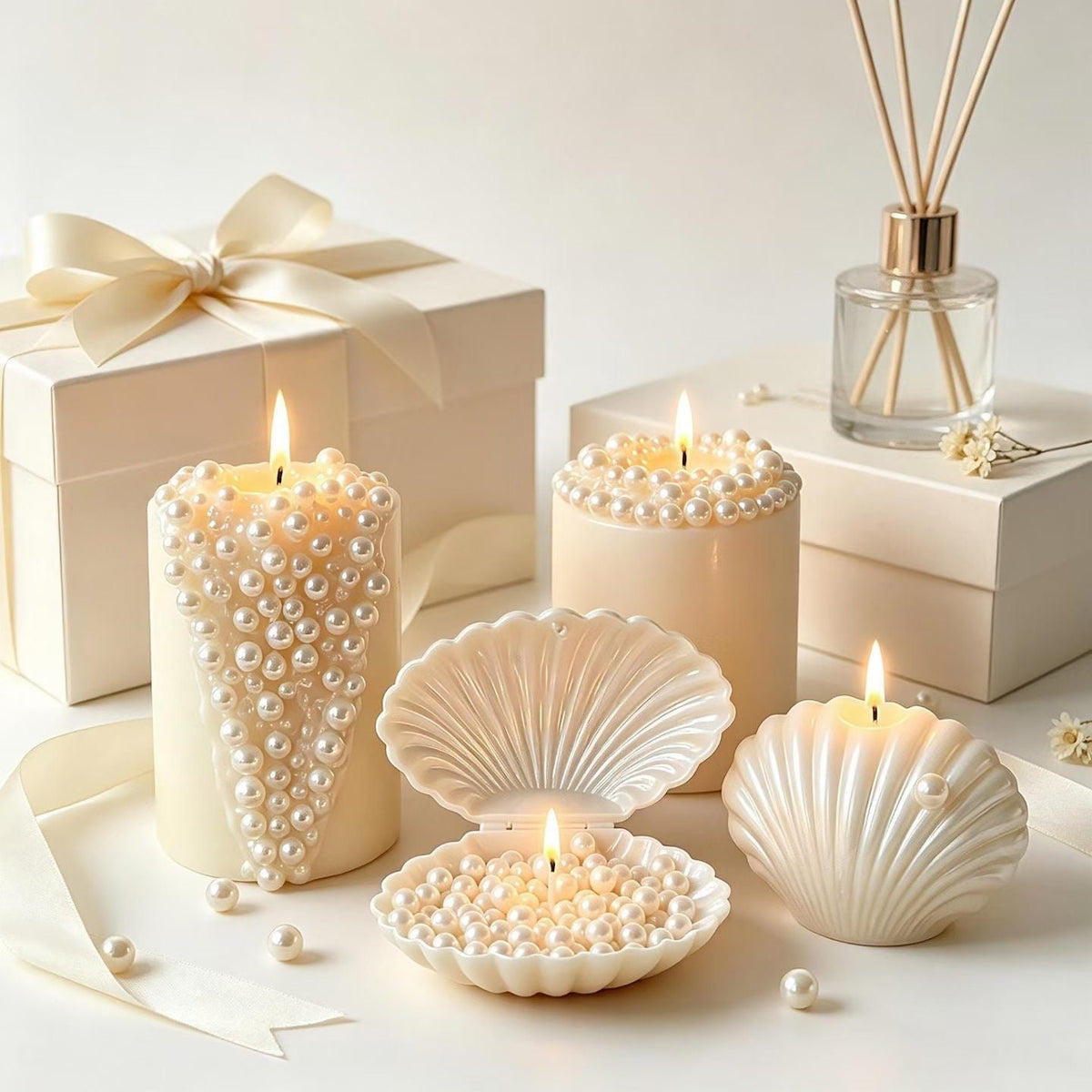 Seashell Pearl Scented Candles