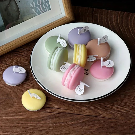 Macaron-Shaped Scented Soy Wax Candles – Set of 1 or 5 | Luxury Aromatherapy Gift