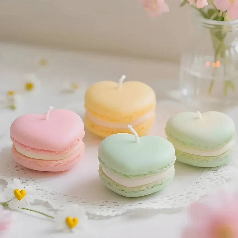 Macaron-Shaped Scented Soy Wax Candles – Set of 1 or 5 | Luxury Aromatherapy Gift