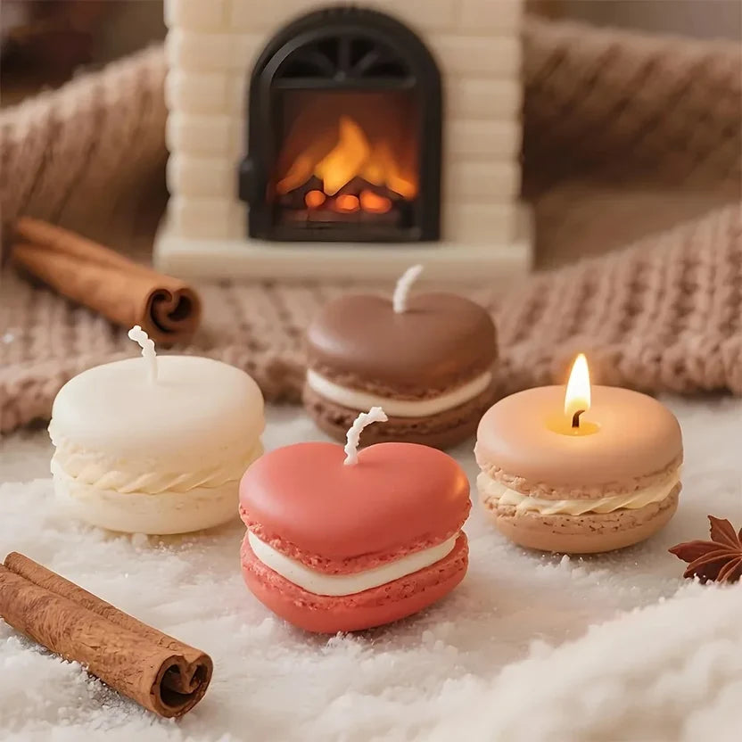 Macaron-Shaped Scented Soy Wax Candles – Set of 1 or 5 | Luxury Aromatherapy Gift
