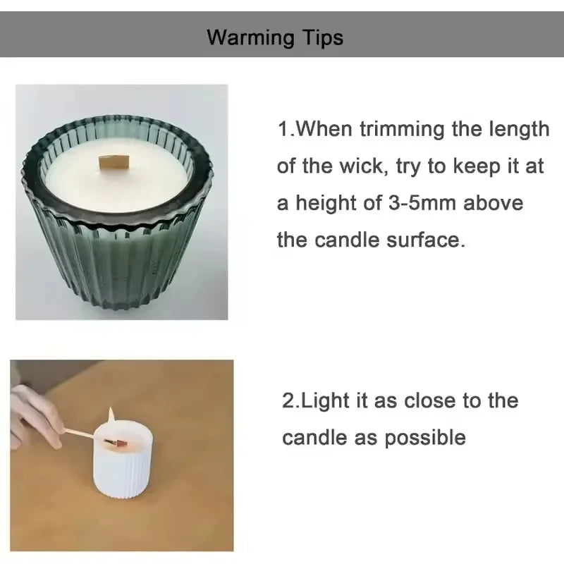 Natural Wooden Candle Wicks with Sustainers – DIY Candle Making Supply | 4 Sizes, Multi-Pack Options