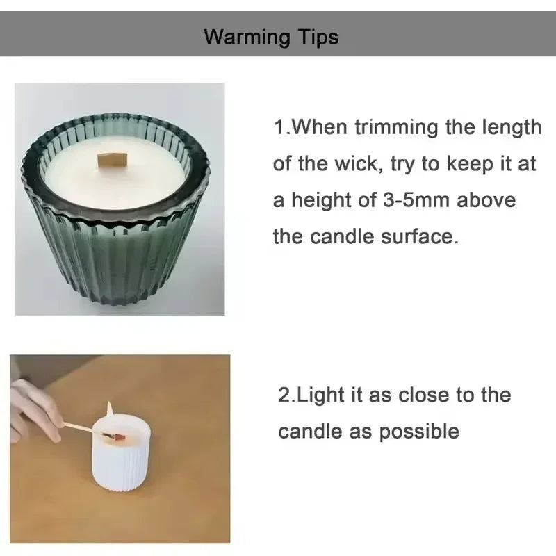 Natural Wooden Candle Wicks with Sustainers – DIY Candle Making Supply | 4 Sizes, Multi-Pack Options