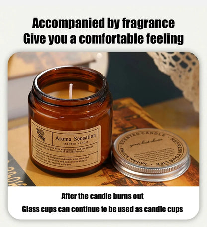 Premium Soy Wax Apothecary Jar Candle - Handmade Scented Clear Glass Cup Candle (Designer Fragrances)