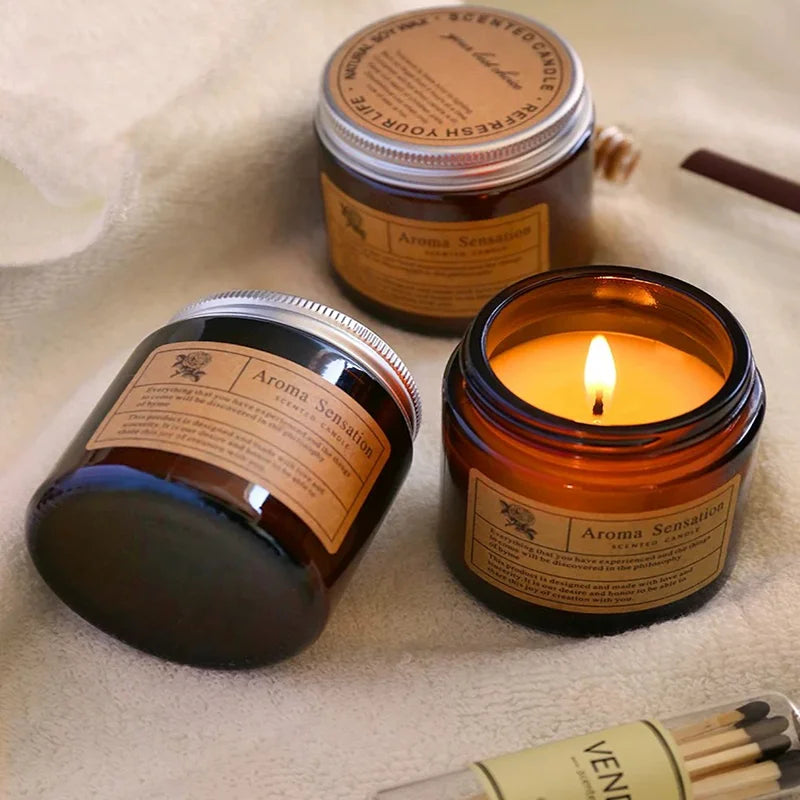 Premium Soy Wax Apothecary Jar Candle - Handmade Scented Clear Glass Cup Candle (Designer Fragrances)
