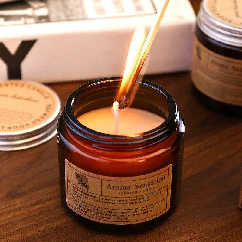 Premium Soy Wax Apothecary Jar Candle - Handmade Scented Clear Glass Cup Candle (Designer Fragrances)
