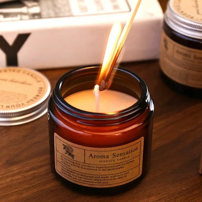 Premium Soy Wax Apothecary Jar Candle - Handmade Scented Clear Glass Cup Candle (Designer Fragrances)