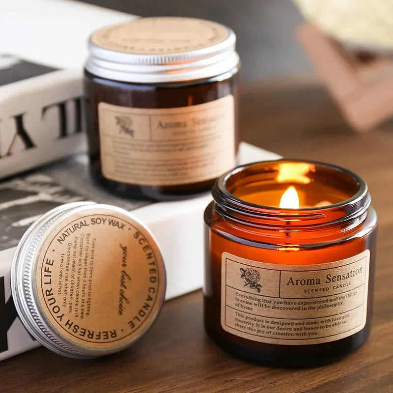 Premium Soy Wax Apothecary Jar Candle - Handmade Scented Clear Glass Cup Candle (Designer Fragrances)