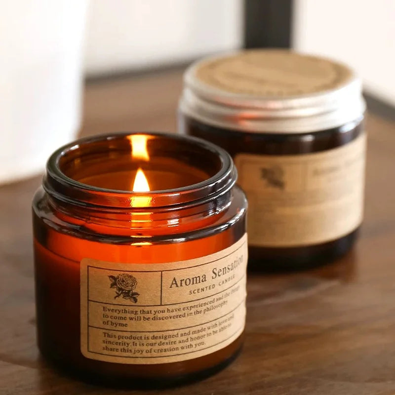 Premium Soy Wax Apothecary Jar Candle - Handmade Scented Clear Glass Cup Candle (Designer Fragrances)