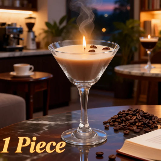 Realistic Espresso Martini Scented Candle - Transparent Cocktail Glass Coffee Aromatherapy Jar Candle
