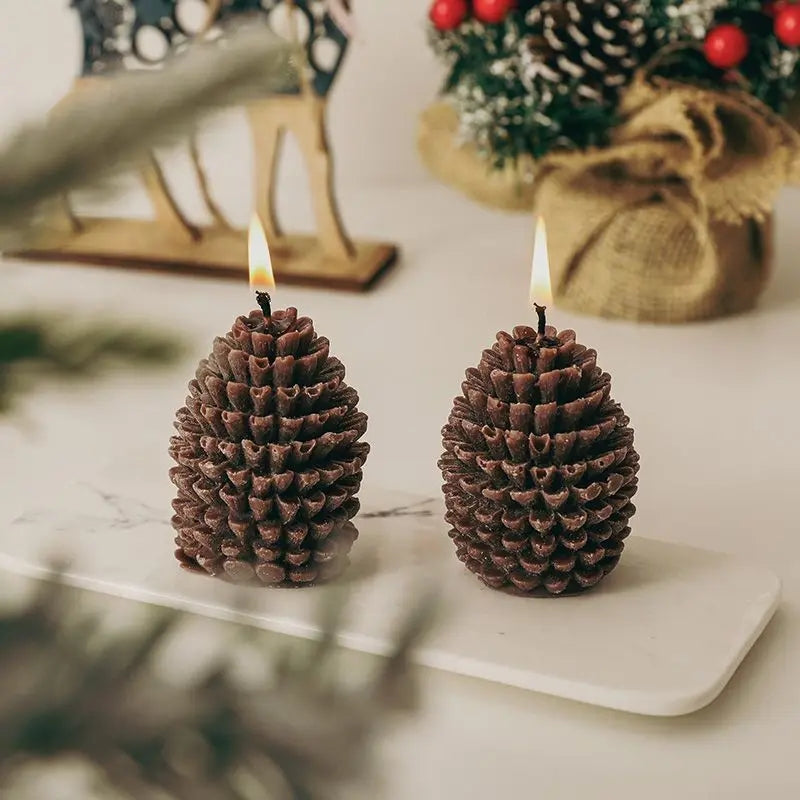 Realistic Pinecone Scented Candle – Handmade Soy Wax | Juniper Fragrance | Christmas Decor