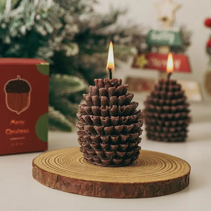 Realistic Pinecone Scented Candle – Handmade Soy Wax | Juniper Fragrance | Christmas Decor