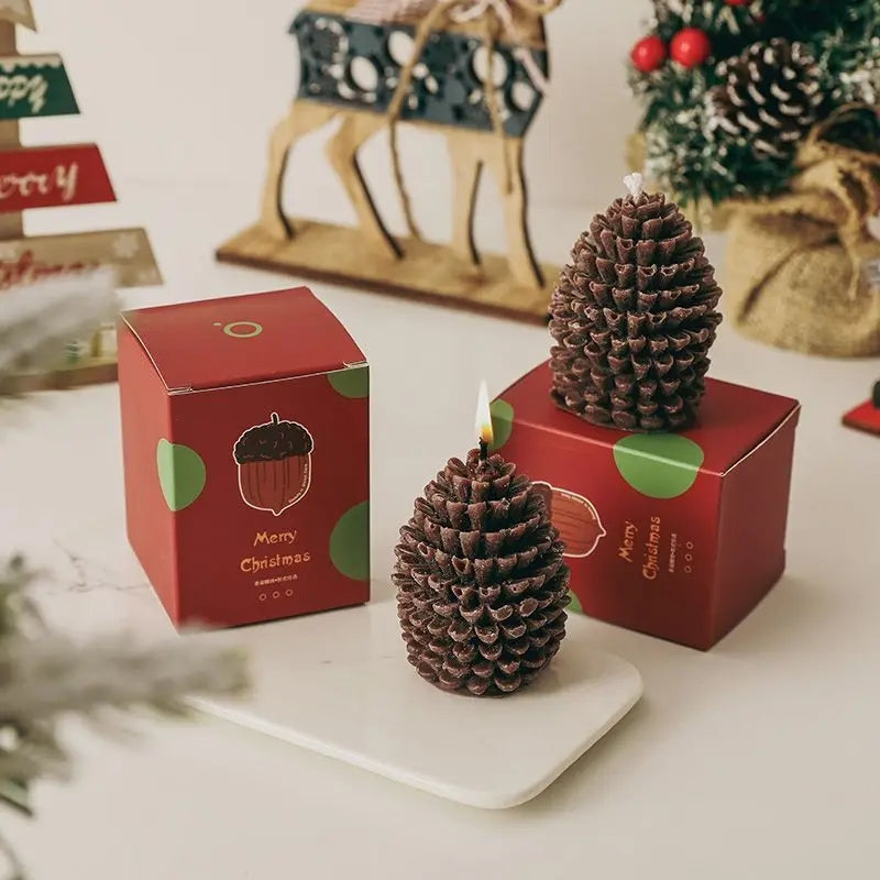 Realistic Pinecone Scented Candle – Handmade Soy Wax | Juniper Fragrance | Christmas Decor