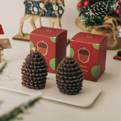 Realistic Pinecone Scented Candle – Handmade Soy Wax | Juniper Fragrance | Christmas Decor