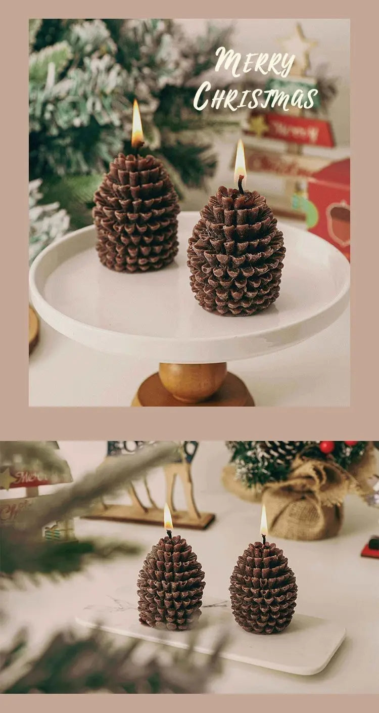 Realistic Pinecone Scented Candle – Handmade Soy Wax | Juniper Fragrance | Christmas Decor
