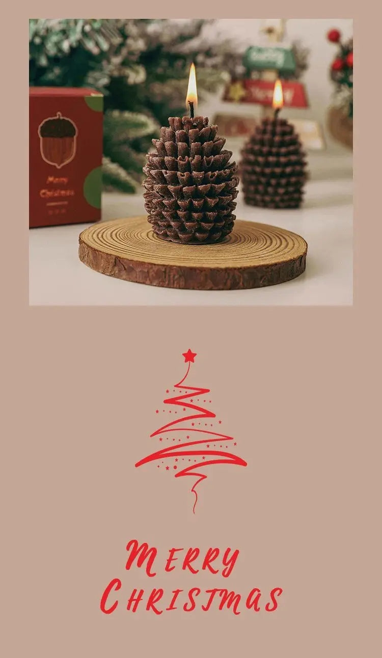 Realistic Pinecone Scented Candle – Handmade Soy Wax | Juniper Fragrance | Christmas Decor