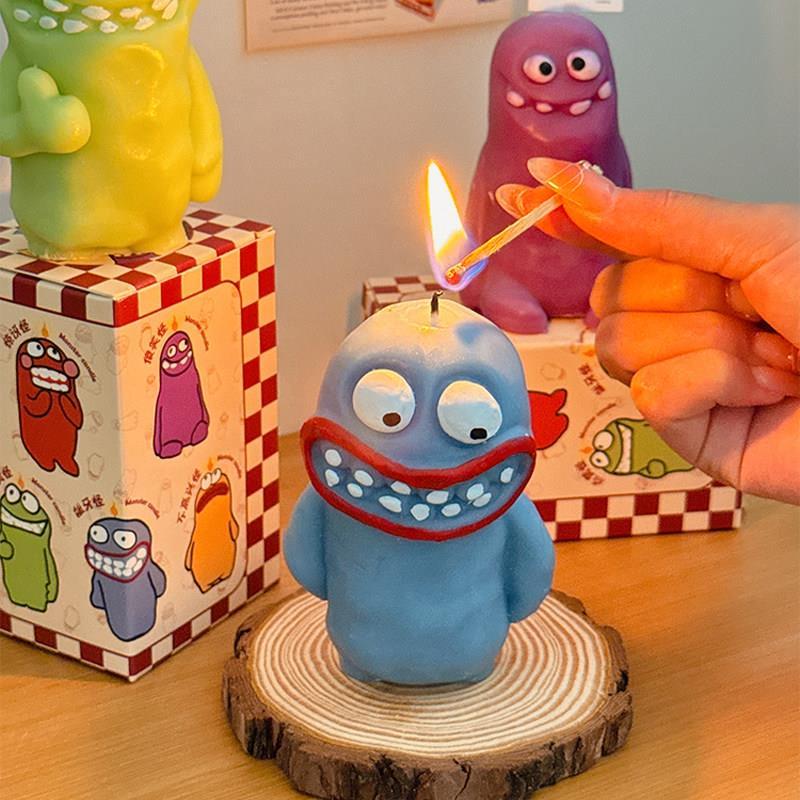 Earthlings Monster Scented Art Candle - Cute Quirky Character Handmade Aromatherapy Candle