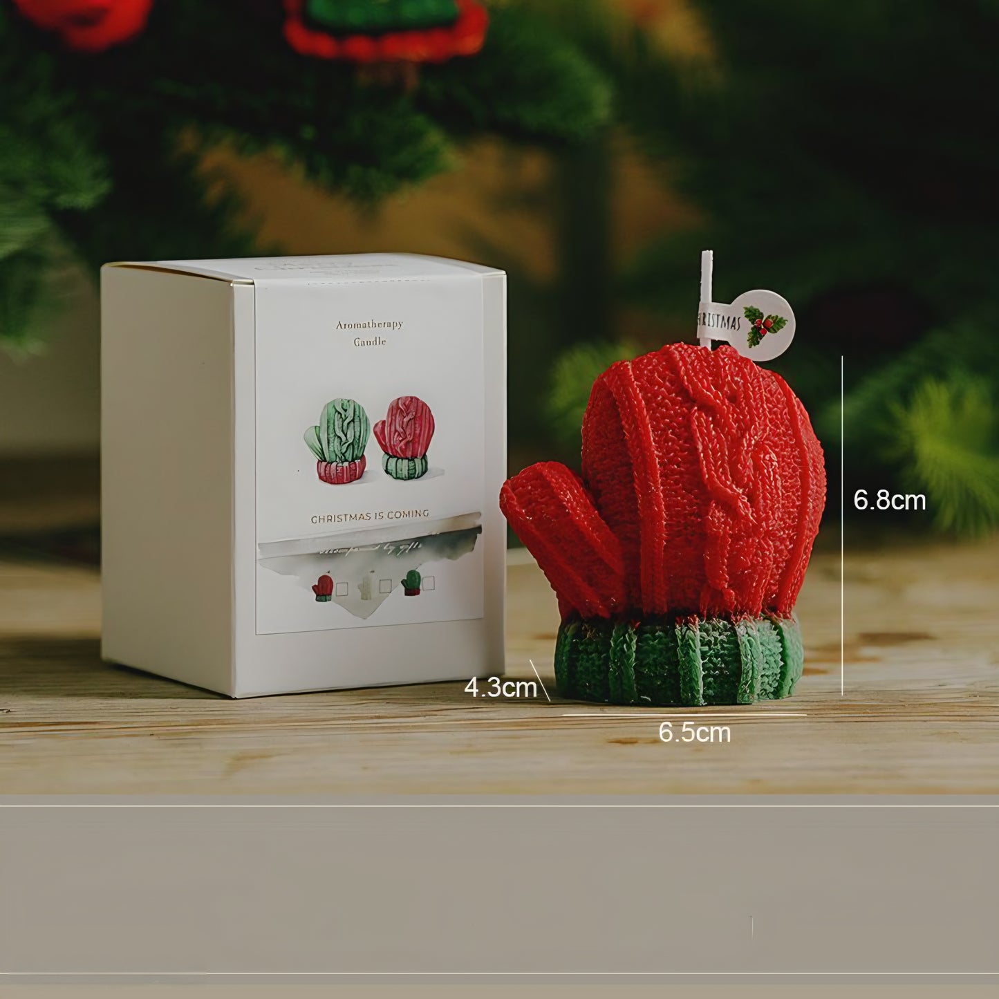 Christmas Glove 3D Scented Candle - Handmade Soy Wax Winter Mitten Sculptural Holiday Candle (1, 2 & 3 Pack)