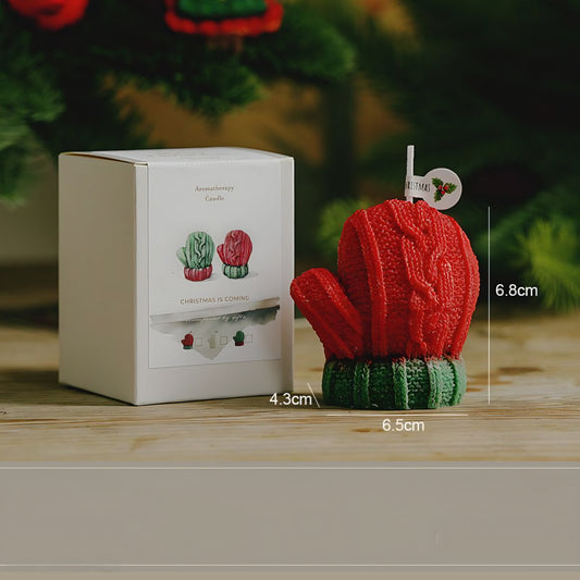 Christmas Glove 3D Scented Candle - Handmade Soy Wax Winter Mitten Sculptural Holiday Candle (1, 2 & 3 Pack)