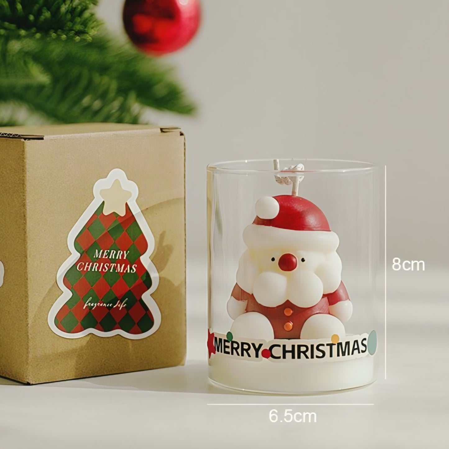 Christmas Scented Glass Cup Soy Wax Candle