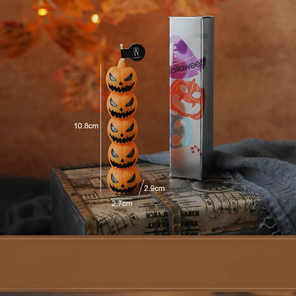 Gothic Halloween Long Stick Scented Candles - Handmade Soy Wax Spooky Skeleton Pumpkin Dinner Taper (1-Pc Single)